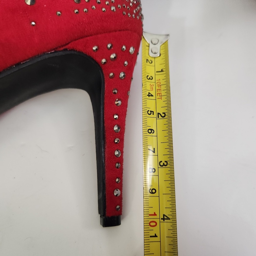 Jones New York Montrose Studded Red Maroon Booties Sz 9.5, 4in Heels EUC - Picture 14 of 16